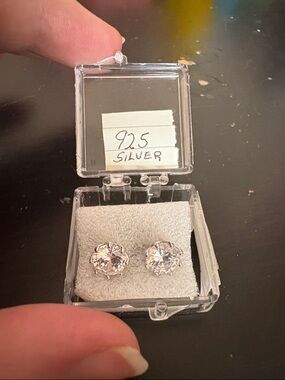 Sterling Silver Clear Cubic Zirconia Stud Earrings - Classic Sparkle